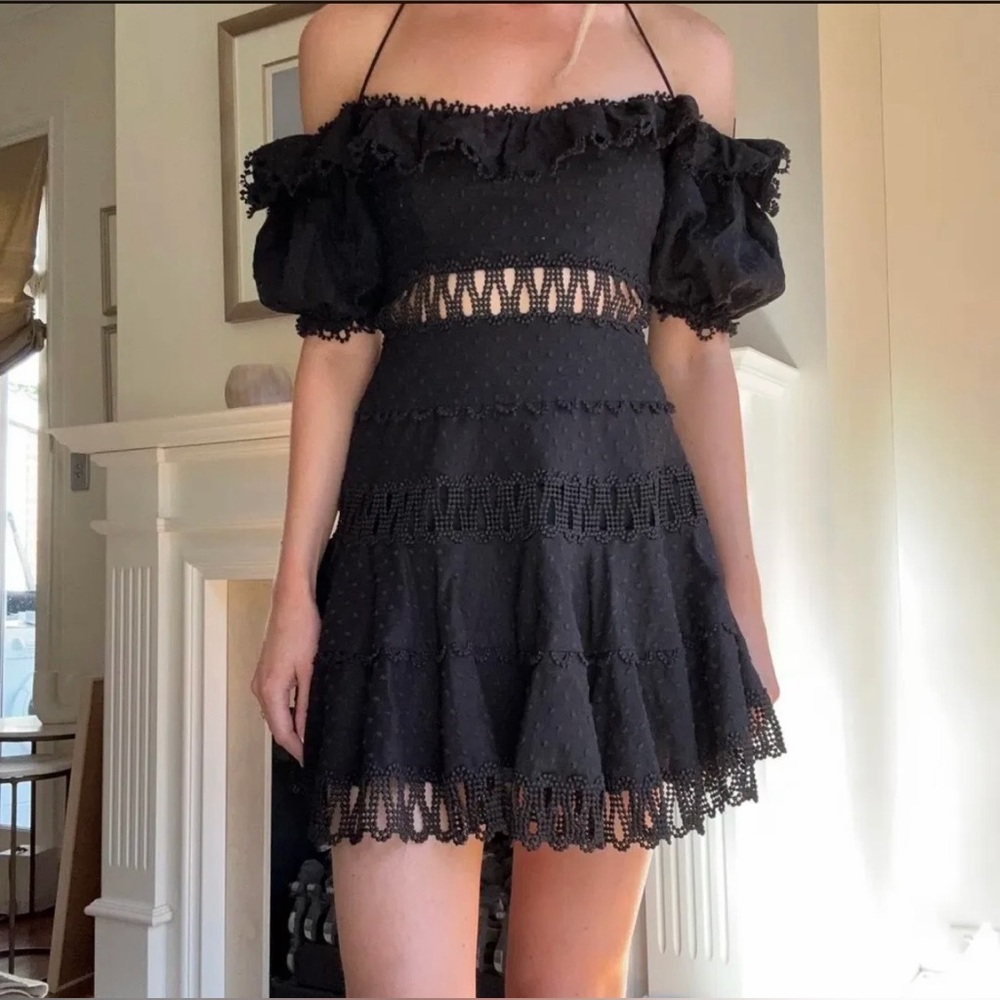 Zimmermann Black Textured Dress